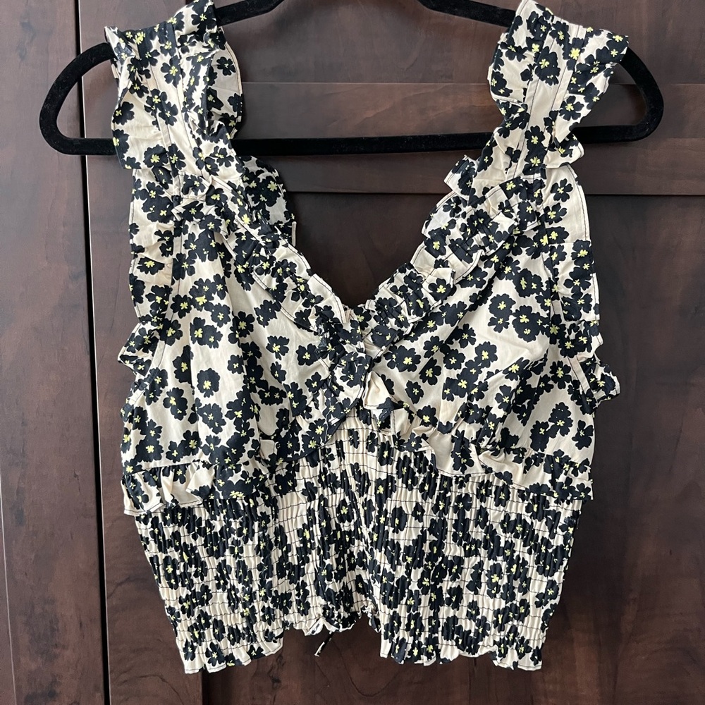 Topshop ruffled floral tank size 8